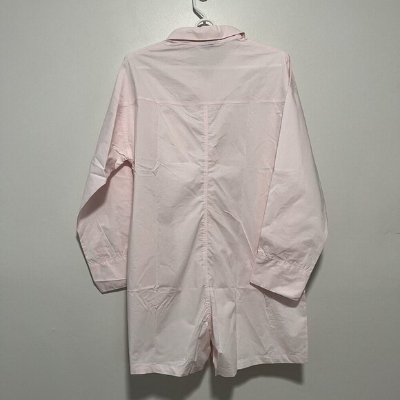 Parke Pink Cotton Long Sleeve Button Front Polo Romper Size Small - Picture 5 of 8